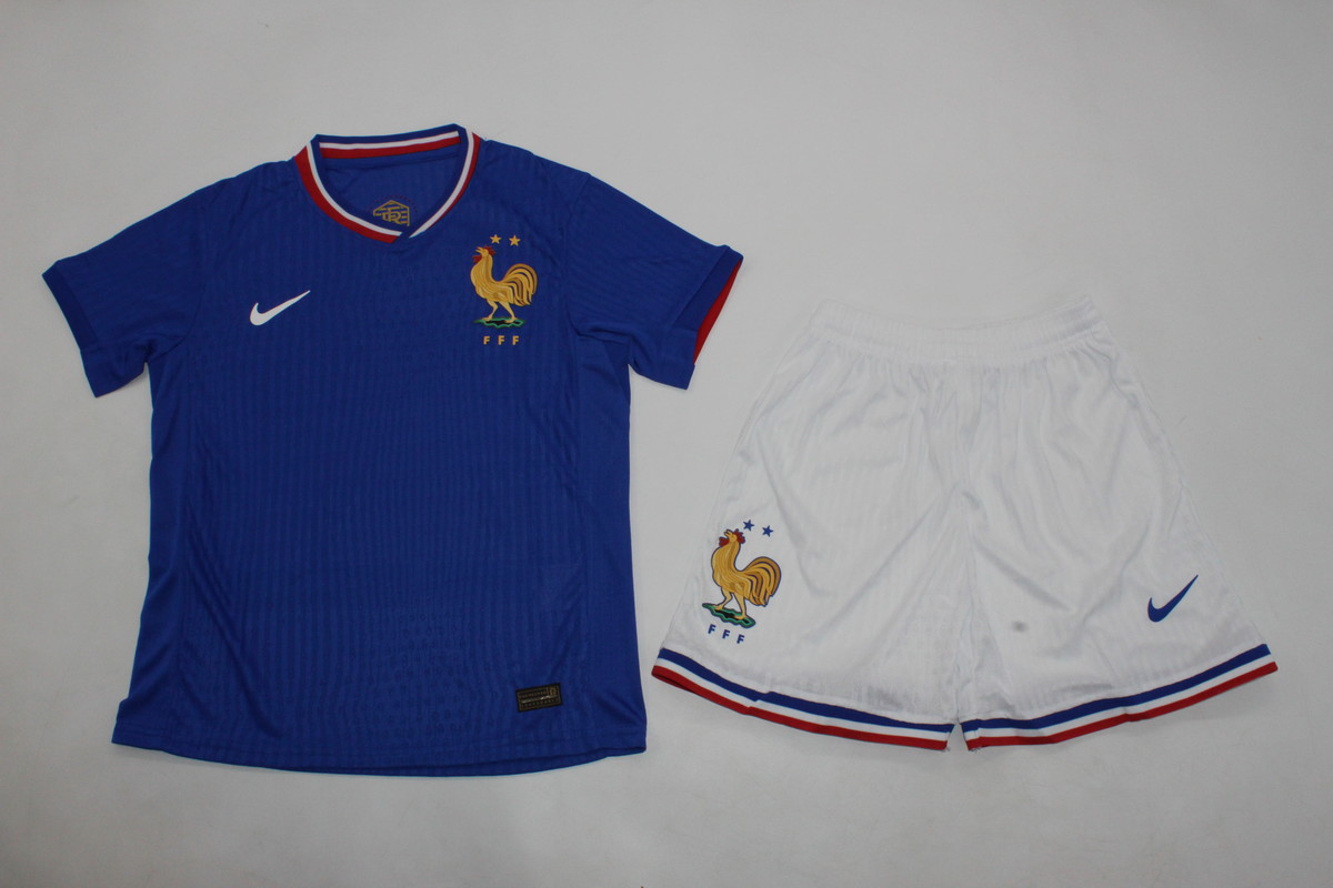 Kids-France 2024 Euro Home Soccer Jersey(Player)
